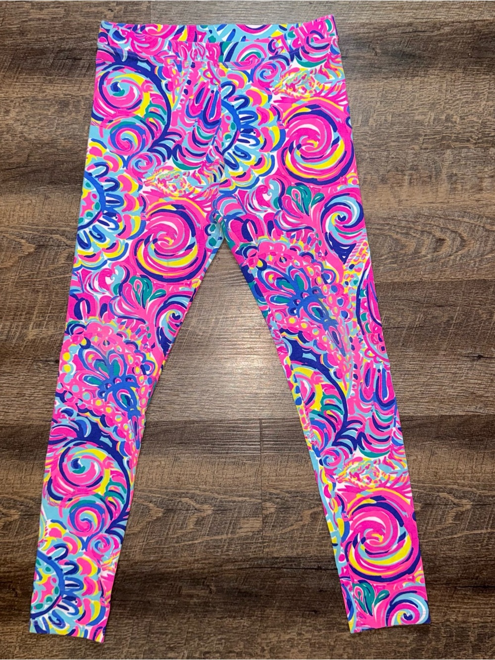 Lilly Pulitzer Bright Pink Swirl Print Leggings Girls Size XL12-14